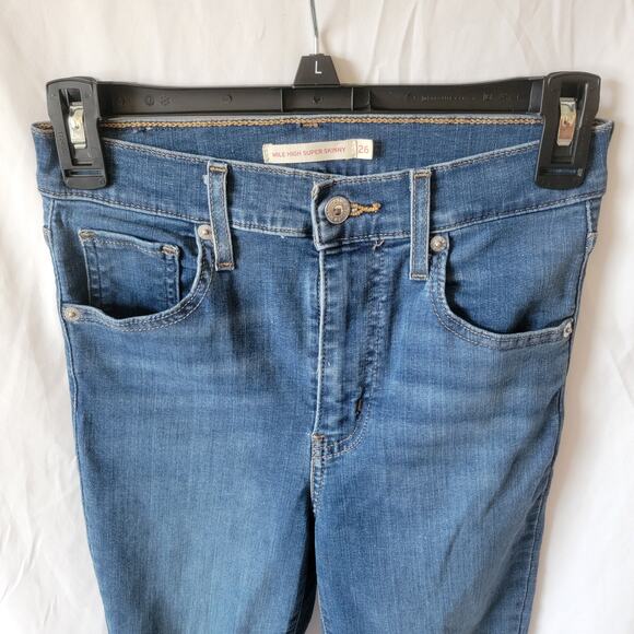 Levi's Medium Wash Distressed High Rise Mile High Classic Skinny Jeans Size 26 - Picture 3 of 12